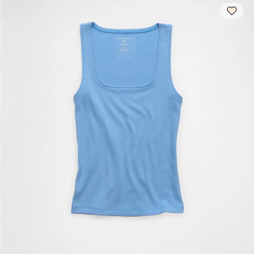 American Eagle Blue Ribbed Tank Top